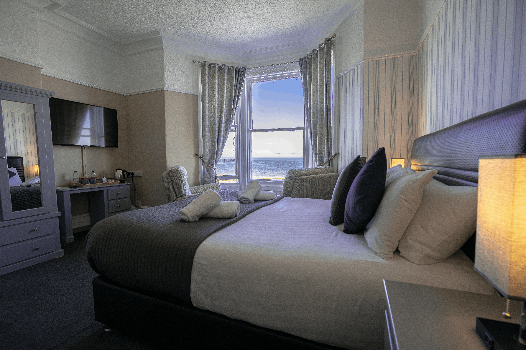 Sea View Double Rooms at the Central Hotel in Llandudno